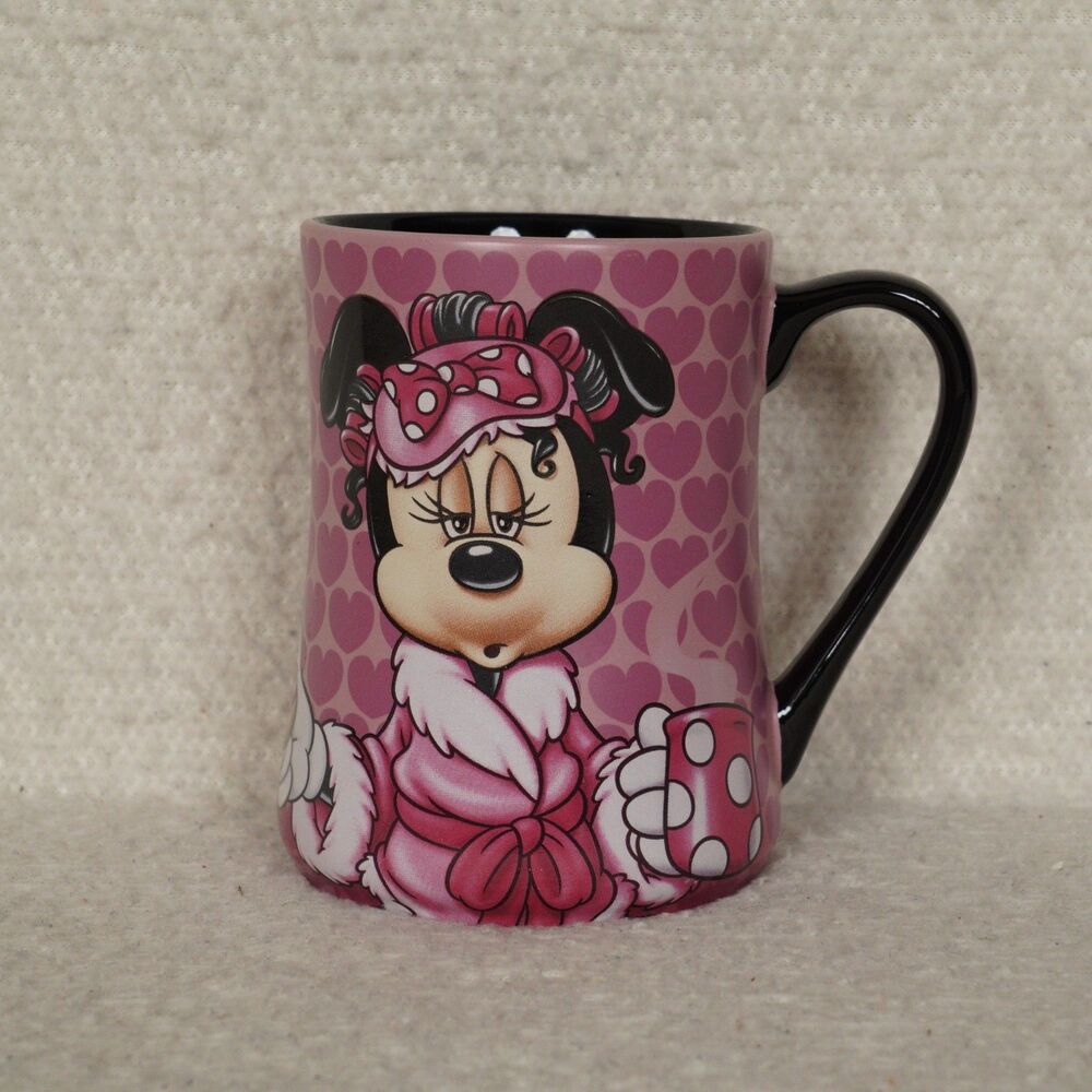 Disney Parks Minnie Mouse Mornings Aren't Pretty! 16 oz Ceramic Coffee Mug Pink